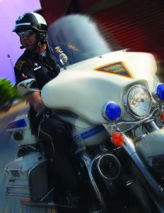Police Officer on motorcycle